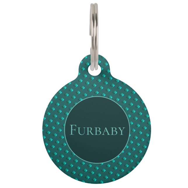Green Patterned Pet Tag (Front)