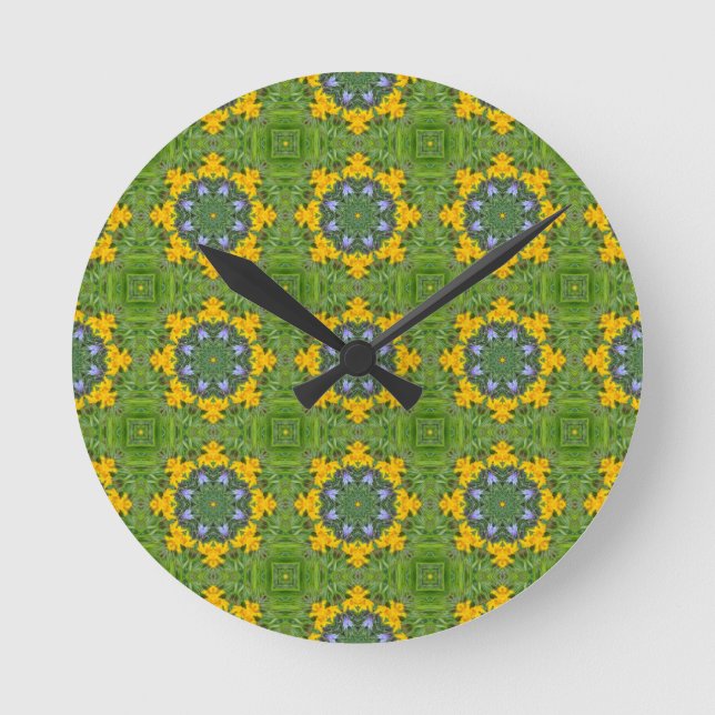 Green Patterned Wall Clock (Front)