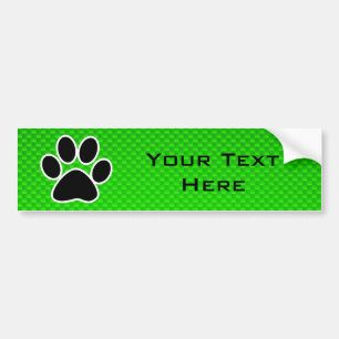 Green Paw Print Bumper Sticker