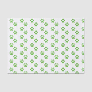 Green Paw Print Tissue Paper