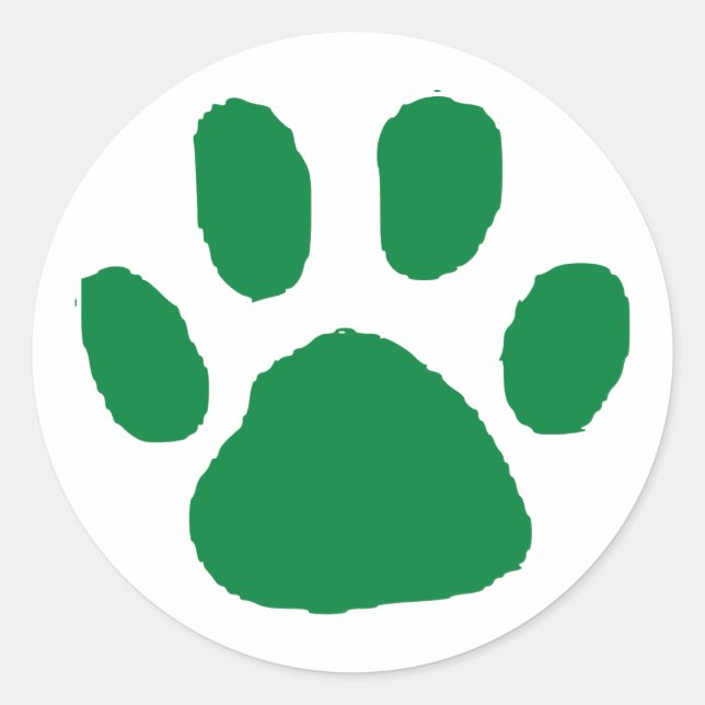 Green Pawprint Sticker – Cute Pet Lover Vinyl Deca (Front)