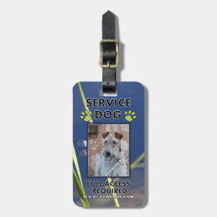 Green Paws Service Dog Photo ID Luggage Tag