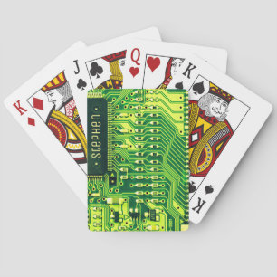 Green PCB board, electronic parts printed circuit Playing Cards