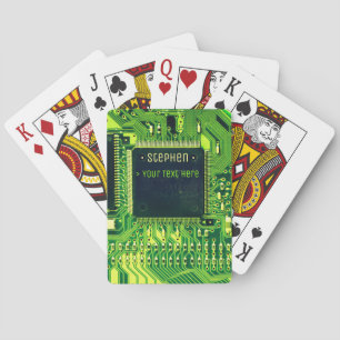 Green PCB board, electronic parts printed circuit Playing Cards