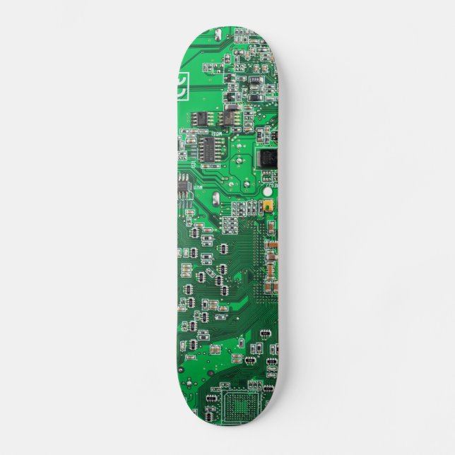Green PCB Circuit Board Design for IT Pros Skateboard (Front)