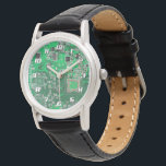 Green PCB Circuit Board Design for IT Pros Watch<br><div class="desc">The Ultimate Aesthetic for Tech Visionaries Redefine your professional space with this high-definition graphic featuring a detailed Printed Circuit Assembly (PCBA). Captured in vibrant, deep green tones with crisp silver and white conductive traces, this design showcases the intricate architecture of modern electronics—including integrated circuits, resistors, and capacitors—in stunning clarity. The...</div>