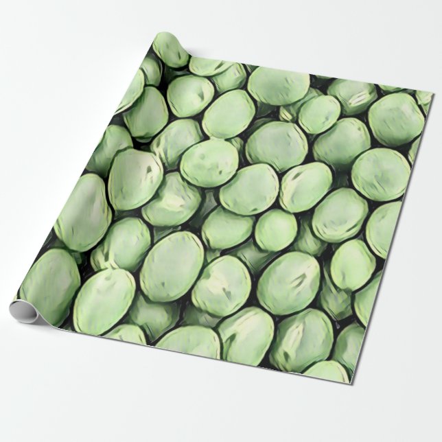 Green Pea Pills Pattern Mix Wrapping Paper (Unrolled)