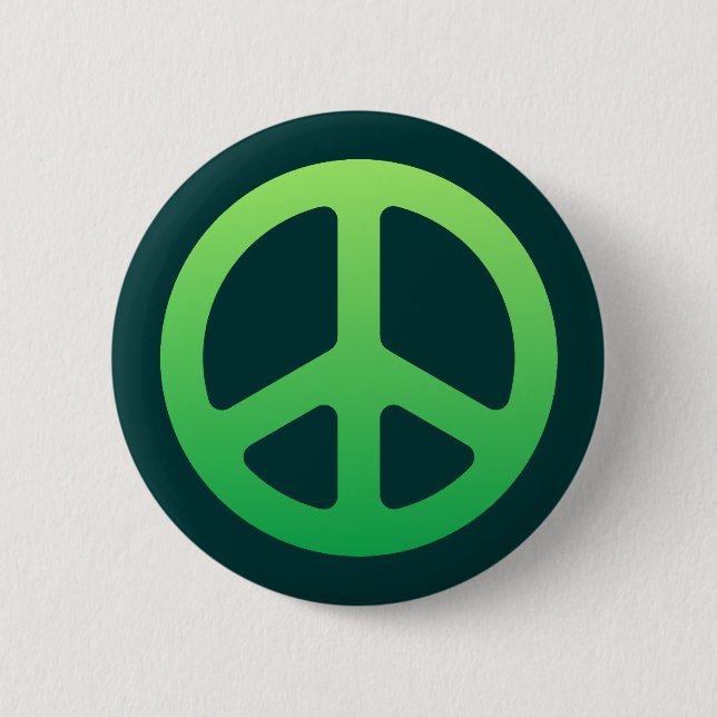 Green Peace Sign 6 Cm Round Badge (Front)