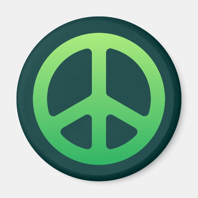 Green Peace Sign Magnet (Front)