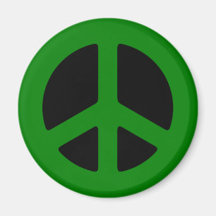 Green Peace Sign Magnet