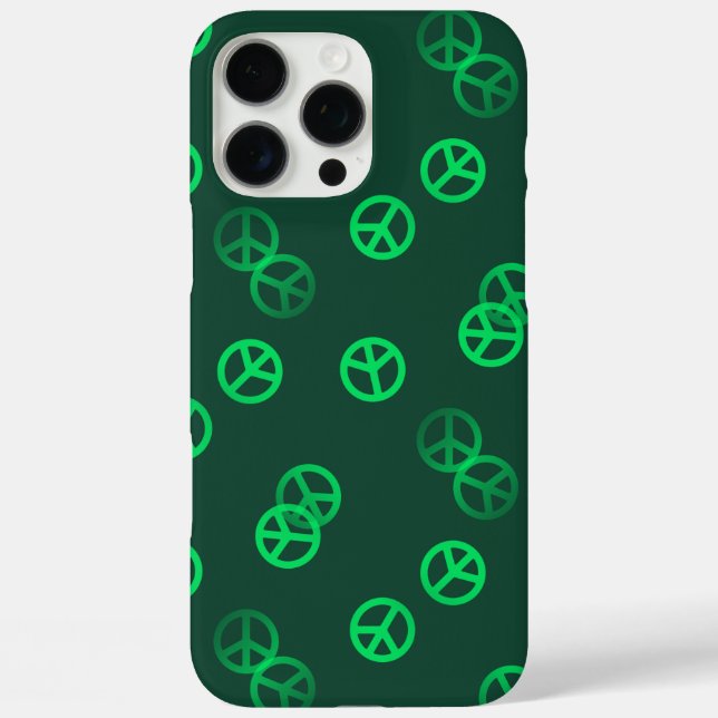 Green Peace Sign Pattern Case-Mate iPhone Case (Back)