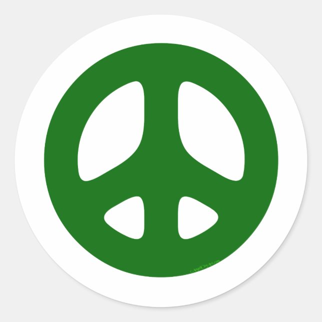 Green Peace Sign Sticker (Front)
