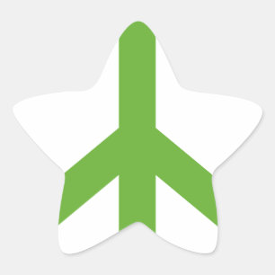 Green Peace Sign Symbol Star Sticker