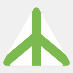 Green Peace Sign Symbol Triangle Sticker