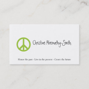 Green Peace Symbol Business Card