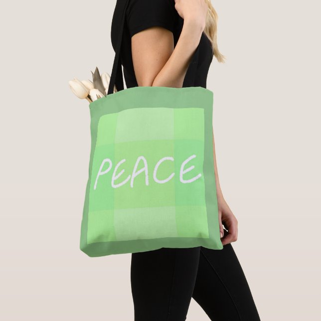 Green Peace Tote Bag (Close Up)