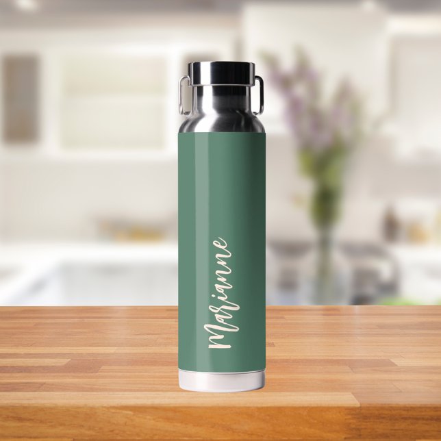 Green peach custom name script water bottle (Creator Uploaded)