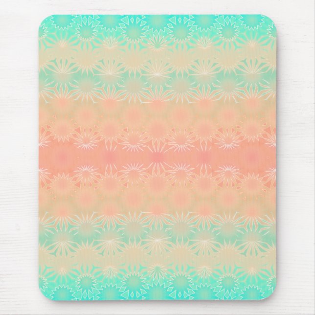 Green, Peach, Melon and Coral Geometric Mouse Pad (Front)