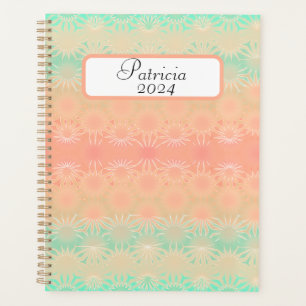 Green, Peach, Melon and Coral Geometric Planner