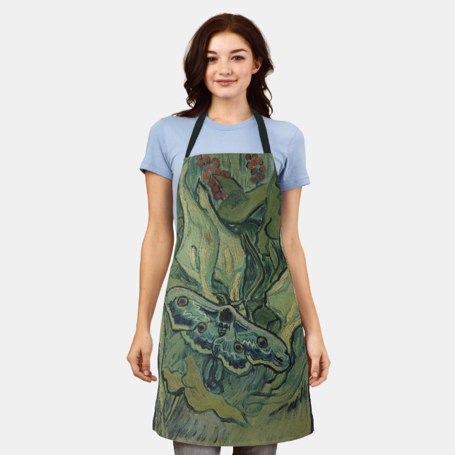 Green Peacock (Emperor) Moth by Vincent van Gogh Apron (Worn)