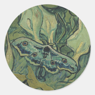 Green Peacock (Emperor) Moth by Vincent van Gogh Classic Round Sticker