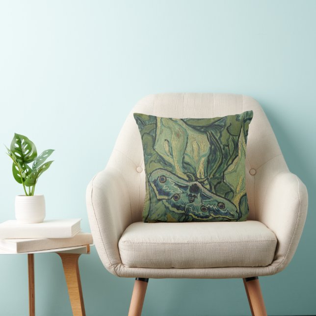 Green Peacock (Emperor) Moth by Vincent van Gogh Cushion (Chair)
