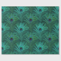 Green peacock feather pattern from bird peacock