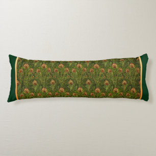 Green Peacock Feathers Body Pillow