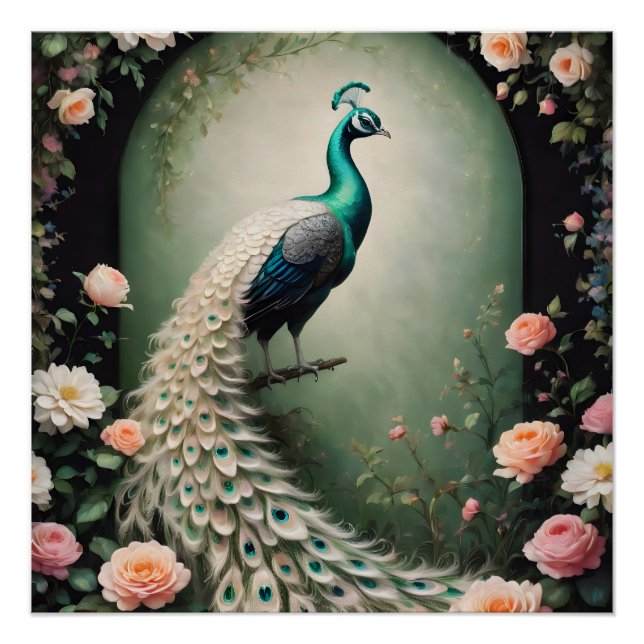 Green Peacock no 1 Glossy Poster (Front)