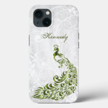 Green Peacock Personalised iPhone X case