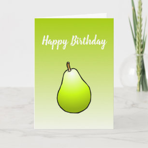 Green Pear Folded Birthday Card