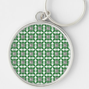 Green Pear shaped Diamond Pattern Key Ring