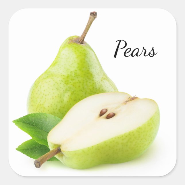 Green pears square sticker (Front)