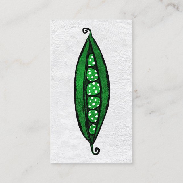 Green Peas Business Cards - Cute Vegetables (Front)