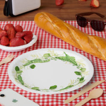 Green Peas Paper Plate