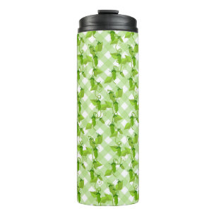 Green Peas Plants Leaves Plaid Vegetable Foods Thermal Tumbler
