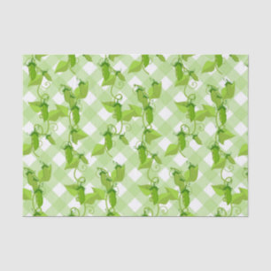 Green Peas Plants Leaves Plaid Vegetable Foods Tissue Paper