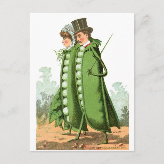 Green Peas Vintage Food Ad Art Postcard (Front)