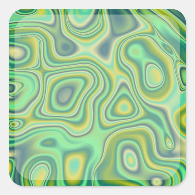 green pebbles square sticker (Front)