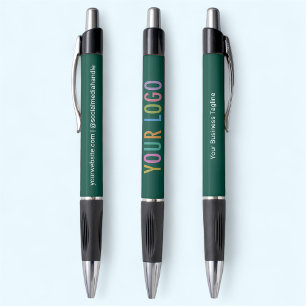 Green Pen with Black Ink Custom Logo Promotional