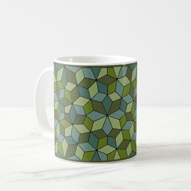 Green Penrose Tiles Coffee Mug (Front Left)