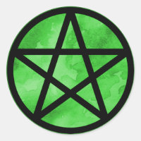 Green Pentacle Sticker