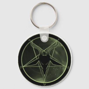 Green Pentagram Key Ring