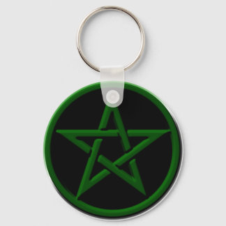 Green Pentagram Keychain