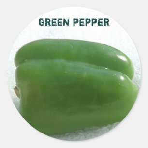 Green pepper classic round sticker