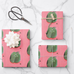Green Pepper Wrapping Paper Sheet