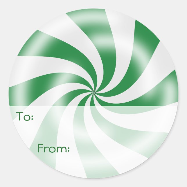 Green Peppermint Candy Gift Tags (Front)
