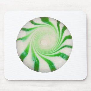 Green peppermint Christmas Mint Mouse Pad