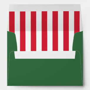 Green & Peppermint   Striped Liner   Christmas Envelopes