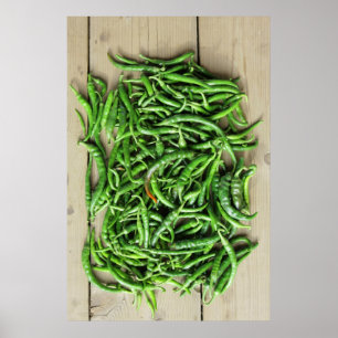 Green peppers poster